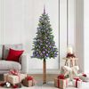 vidaXL Sapin de Noël mince Vert 180 cm PVC et bois de pin massif