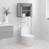 vidaXL Support de rangement 2 niveaux sur toilette Gris 56x30x170 cm