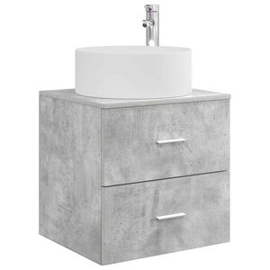vidaXL Vanit&eacute; de lavabo mural Gris b&eacute;ton 49,5 x 44,5 x 65,5 cm
