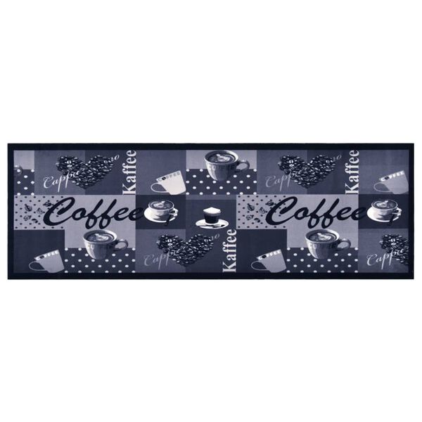 vidaXL Tapis de cuisine lavable Bleu caf&eacute; 60x300 cm