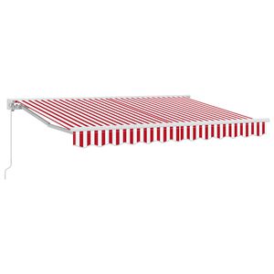 vidaXL Auvent manuel 3 x 2,5 m Rayure rouge et blanche 100 % polyester