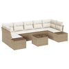 vidaXL Ensemble de canap&eacute; de jardin 8 pc Beige et cr&egrave;me polyrotin