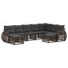 vidaXL Ensemble de canap&eacute; de jardin 9 pc 9 place Gris polyrotin