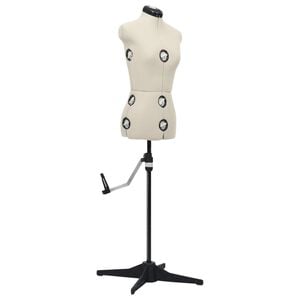 vidaXL Mannequin de robe ajustable pour femme Cr&egrave;me S Taille 33-40