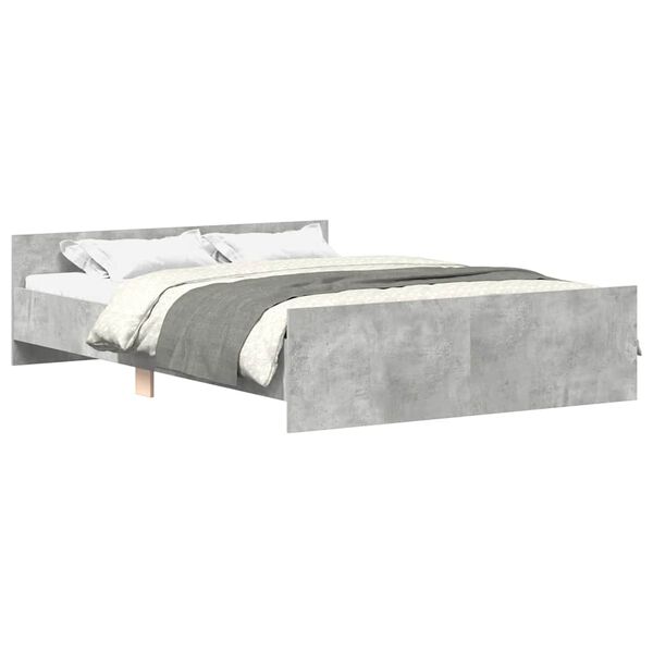vidaXL Cadre de lit sans matelas gris b&eacute;ton 140x190 cm