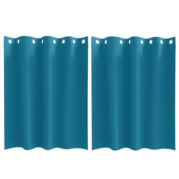 vidaXL Rideaux occultants avec anneaux 2 pcs Turquoise 140 x 140 cm