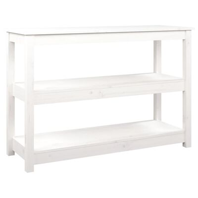 vidaXL Table console Blanc 110x40x74 cm Bois massif de pin