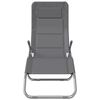 vidaXL Chaises longues pliables lot de 2 gris textil&egrave;ne et acier