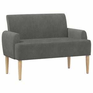 vidaXL Canap&eacute; love seat avec capitonnage en boutons Gris fonc&eacute;