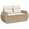 vidaXL Salon de jardin 11 pcs avec coussins beige r&eacute;sine tress&eacute;e