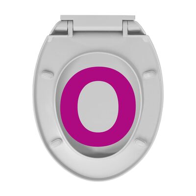 vidaXL Siège de toilette à fermeture en douceur Gris clair Ovale