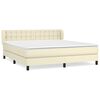 vidaXL Sommier &agrave; lattes de lit avec matelas Cr&egrave;me 160x200cm Similicuir
