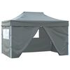 vidaXL Tente de r&eacute;ception pliable avec 4 parois 3x4 m Acier Anthracite