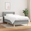 vidaXL Sommier &agrave; lattes de lit avec matelas Gris clair 90x200 cm Tissu