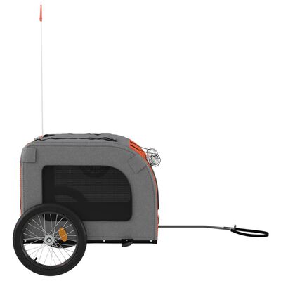 vidaXL Remorque de vélo pour animaux de compagnie orange et gris