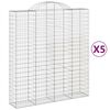 vidaXL Paniers &agrave; gabions arqu&eacute;s 5 pcs 200x50x220/240 cm Fer galvanis&eacute;