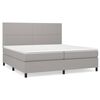 vidaXL Sommier &agrave; lattes de lit avec matelas Gris clair 200x200cm Tissu