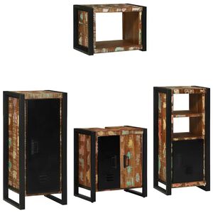 vidaXL Ensemble de mobilier de salle de bain 4 pcs Bois Recycl&eacute; Solide