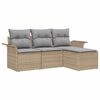 vidaXL Ensemble de canap&eacute; de jardin 4 pcs Beige Poly rotin