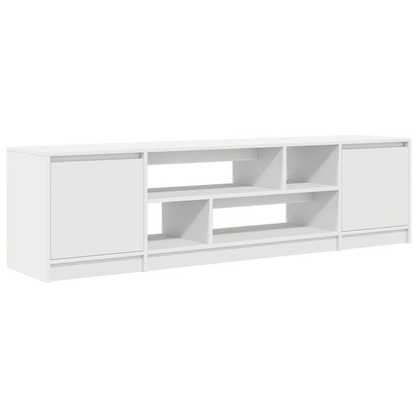 vidaXL Meuble TV blanc 188,5x41x50 cm bois d'ing&eacute;nierie