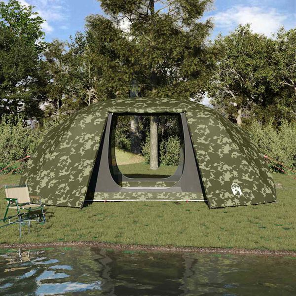 vidaXL Tente de pêche Camouflage 514 x 465 x 187 cm Polyester