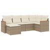 vidaXL Salon de jardin avec coussins 6 pcs beige r&eacute;sine tress&eacute;e