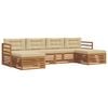 vidaXL Ensemble de canap&eacute;s d'ext&eacute;rieur 6 pc Naturel et Beige