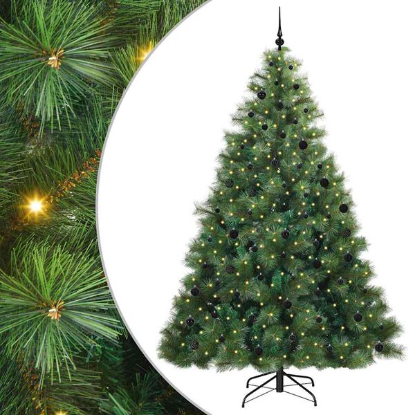 vidaXL Sapin de No&euml;l artificiel avec 300 LED Vert 240 cm PE et PVC