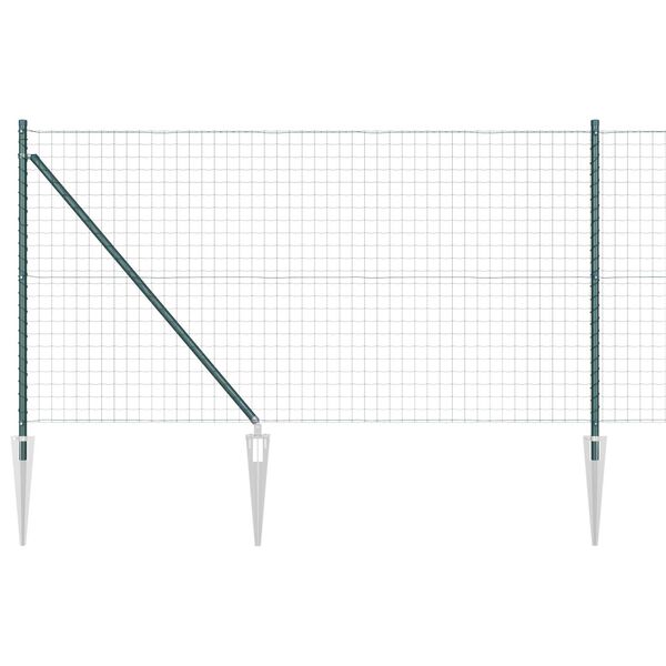 vidaXL Cl&ocirc;ture avec poteau Vert 1,2 x 25 m Acier et PVC