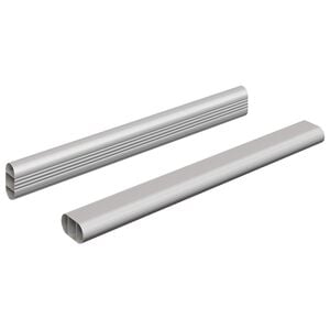 vidaXL Tige de placard 2 pcs Argent&eacute; 264 x 15 x 29 mm