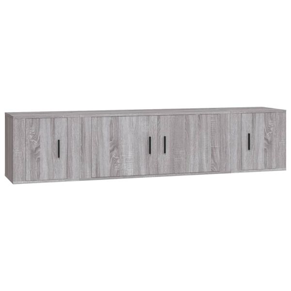 vidaXL Ensemble de meubles TV 3 pcs Sonoma gris Bois d'ing&eacute;nierie