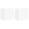 vidaXL Meubles TV muraux 2 pcs blanc 40,5x30x40 cm bois d'ing&eacute;nierie