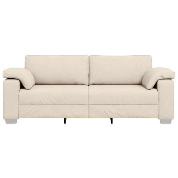 vidaXL Canapé Beige 219 x 77 x 82 cm Tissu en lin mélangé
