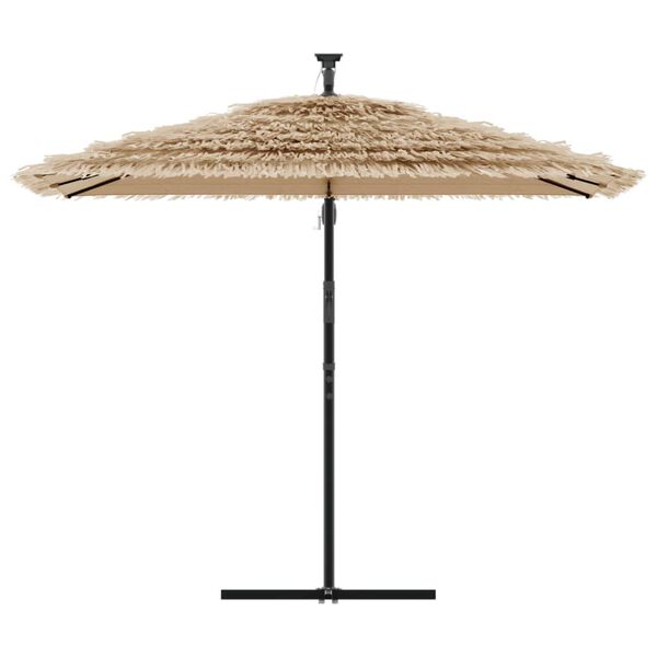 vidaXL Parasol de jardin avec LED et m&acirc;t en acier marron 269x269x235cm