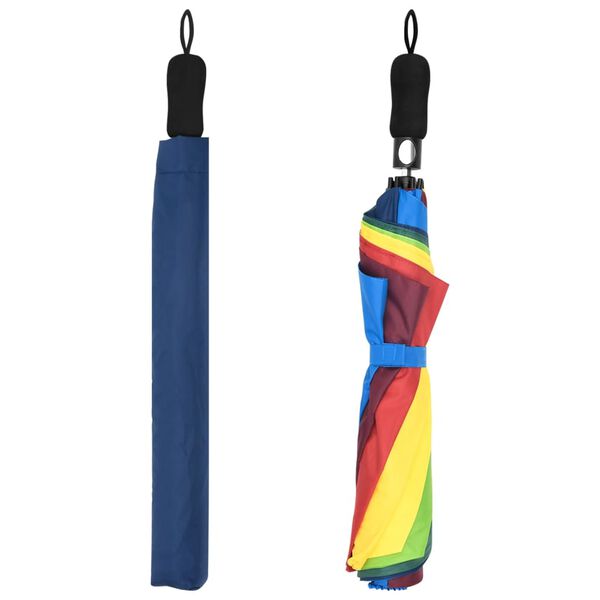 vidaXL Parapluie pliable automatique Multicolore 124 cm