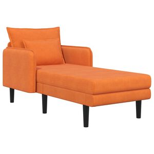 vidaXL Grande m&eacute;ridienne Orange Tissu en velours c&ocirc;tel&eacute;