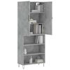 vidaXL Buffet haut Gris b&eacute;ton 69,5x34x180 cm Bois d'ing&eacute;nierie