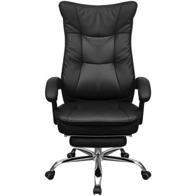 vidaXL Chaise de bureau inclinable avec repose-pieds Noir