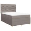 vidaXL Sommier &agrave; lattes de lit avec matelas Taupe 140x200 cm Tissu
