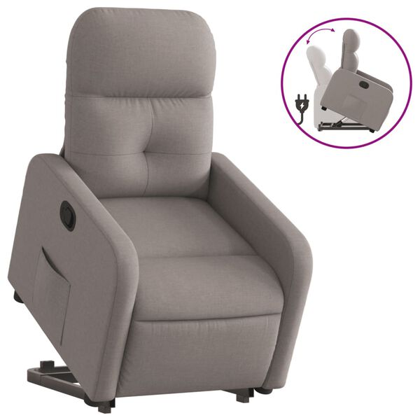 vidaXL Fauteuil inclinable taupe tissu