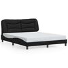 vidaXL Cadre de lit avec LED sans matelas Hvar noir 160x200 cm