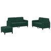 vidaXL Ensemble de canap&eacute;s 3 pcs vert fonc&eacute; velours