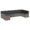 vidaXL Ensemble de canap&eacute; de jardin avec coussin 10 pcs Gris polyrotin
