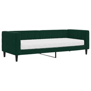 vidaXL Lit de jour avec matelas vert fonc&eacute; 80x200 cm velours