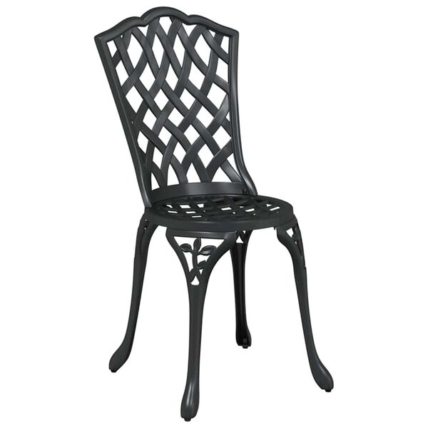 vidaXL Chaise de jardin 2 pcs Noir 55 x 56,5 x 91cm Aluminium