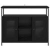 vidaXL Buffet Ch&ecirc;ne noir 100 x 35 x 80 cm Bois d'ing&eacute;nierie