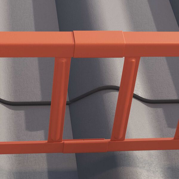 vidaXL Protection de neige pour toit Rouge 600 x 2,5 x 20 cm Acier