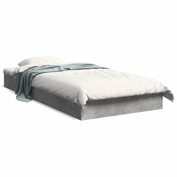 vidaXL Cadre de lit sans matelas gris b&eacute;ton 75x190 cm