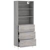 vidaXL Buffet haut Sonoma gris 69,5x34x180 cm Bois d'ingénierie