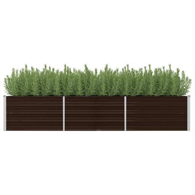 vidaXL Lit surélevé de jardin Marron 240x80x45 cm Acier galvanisé